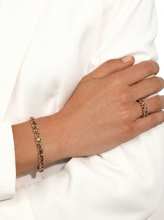 AÏNE Topaz Tennis Bracelet in Rose Gold