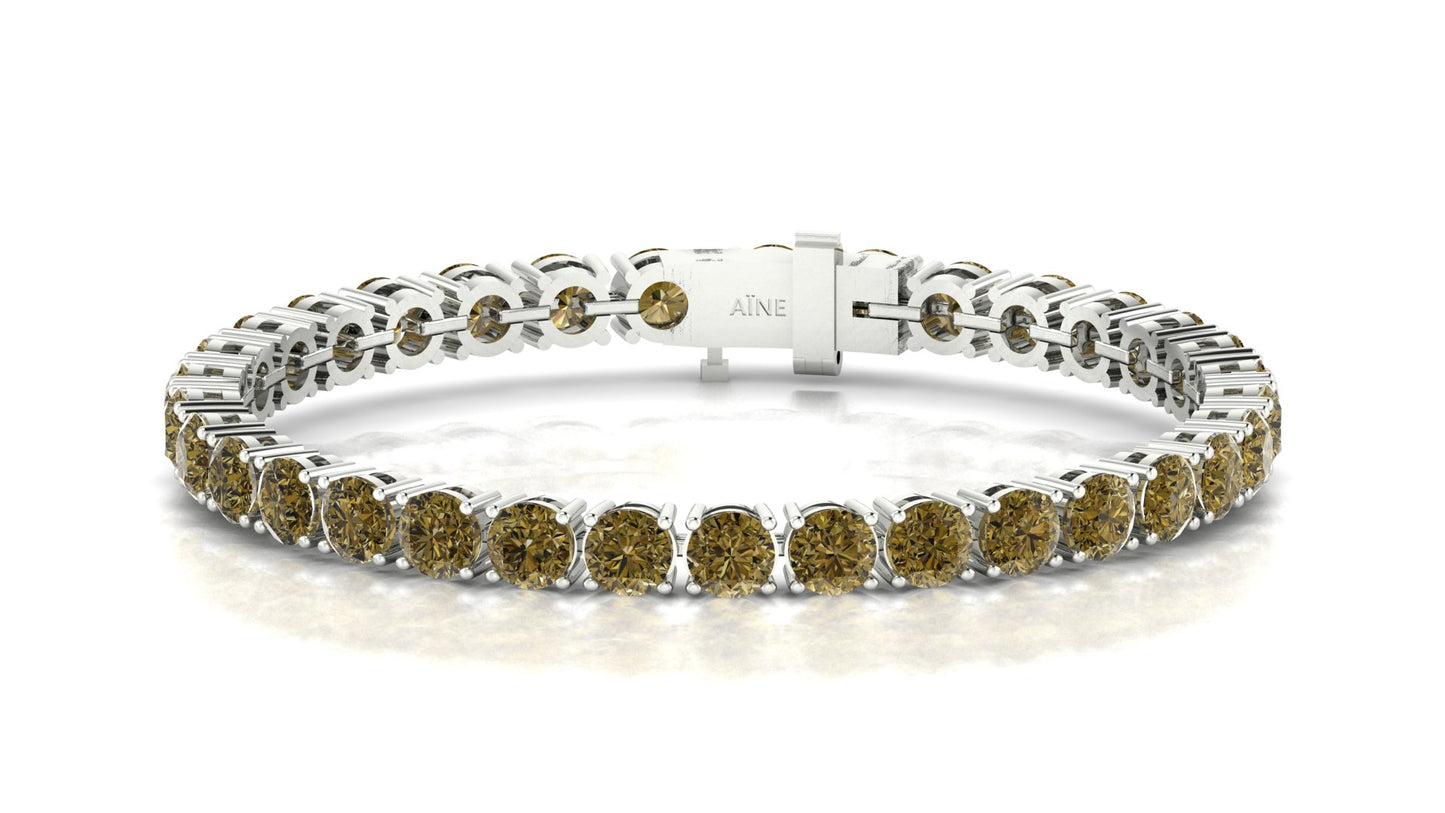 AÏNE Topaz Tennis Bracelet in White Gold