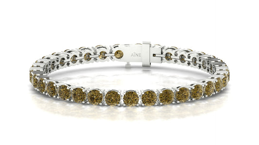 AÏNE Topaz Tennis Bracelet in White Gold