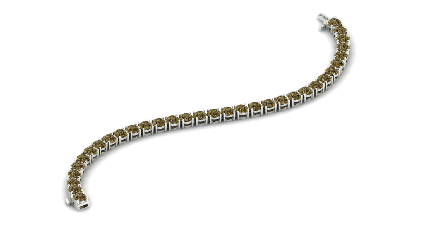 AÏNE Topaz Tennis Bracelet in White Gold
