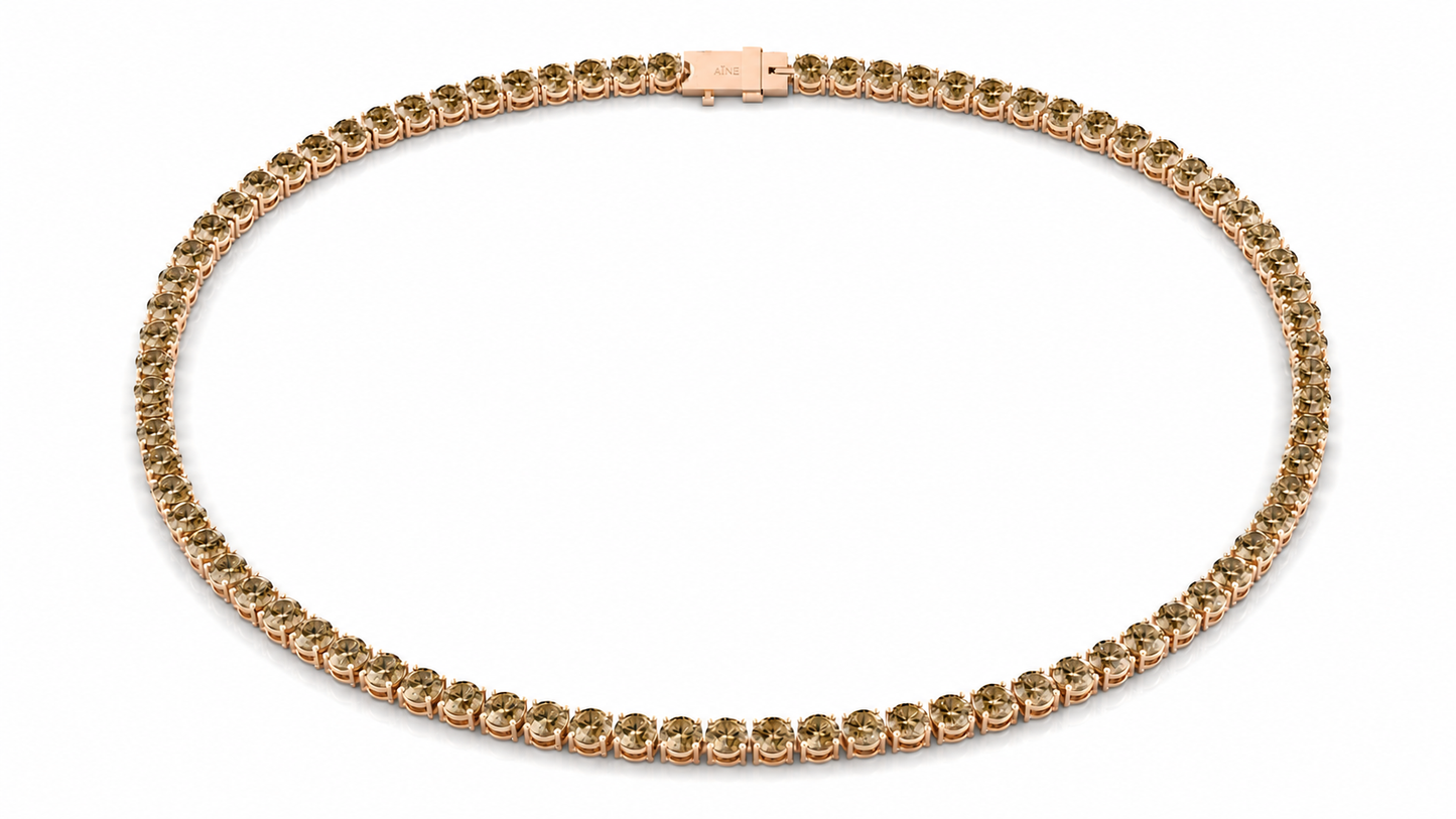 AЇNE Topaz Tennis Necklace In Rose Gold