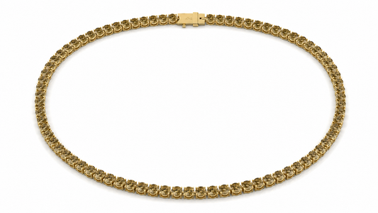 AЇNE Topaz Tennis Necklace in Yellow Gold