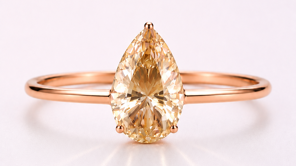 AЇNE Champagne Topaz Ring in Rose Gold