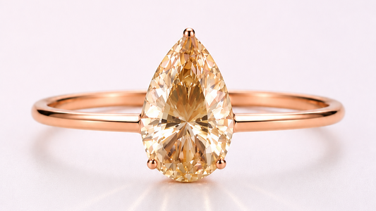 AЇNE Champagne Topaz Ring in Rose Gold