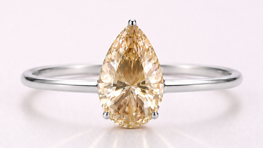 AЇNE Champagne Topaz Ring in White Gold