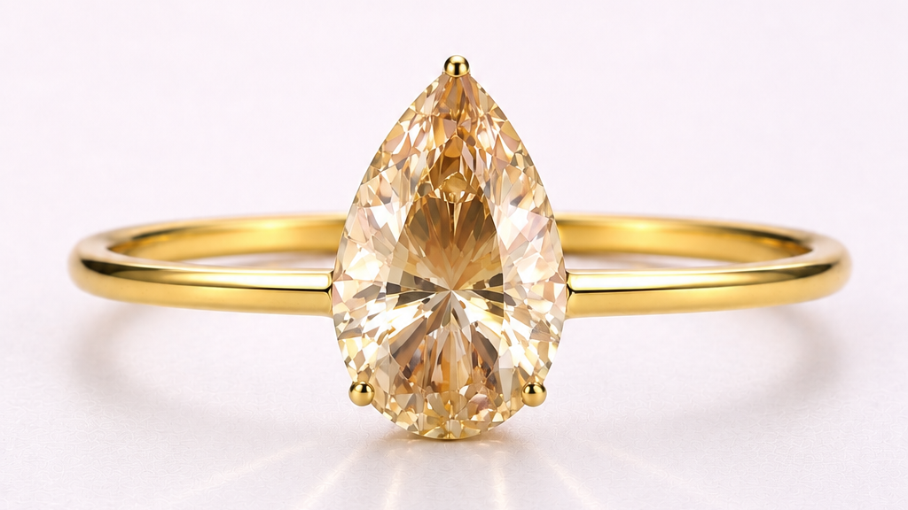 AЇNE Champagne Topaz Ring in Yellow Gold