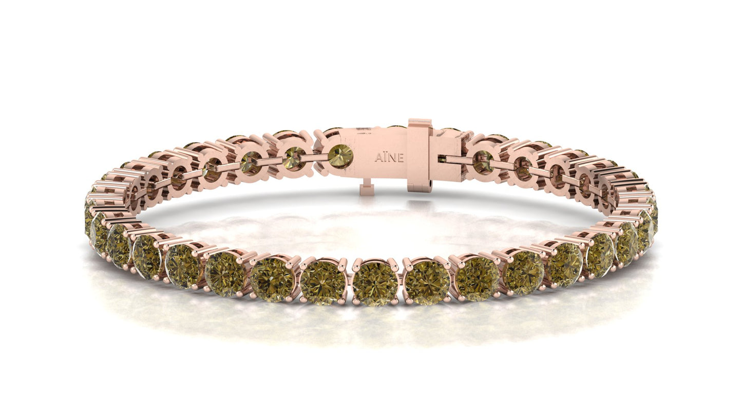 AÏNE Topaz Tennis Bracelet in Rose Gold
