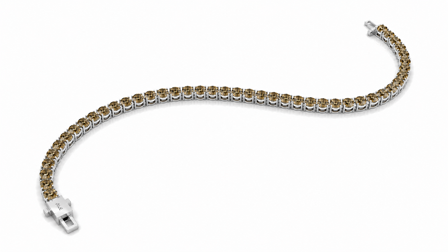 AЇNE Topaz Tennis Necklace in White Gold
