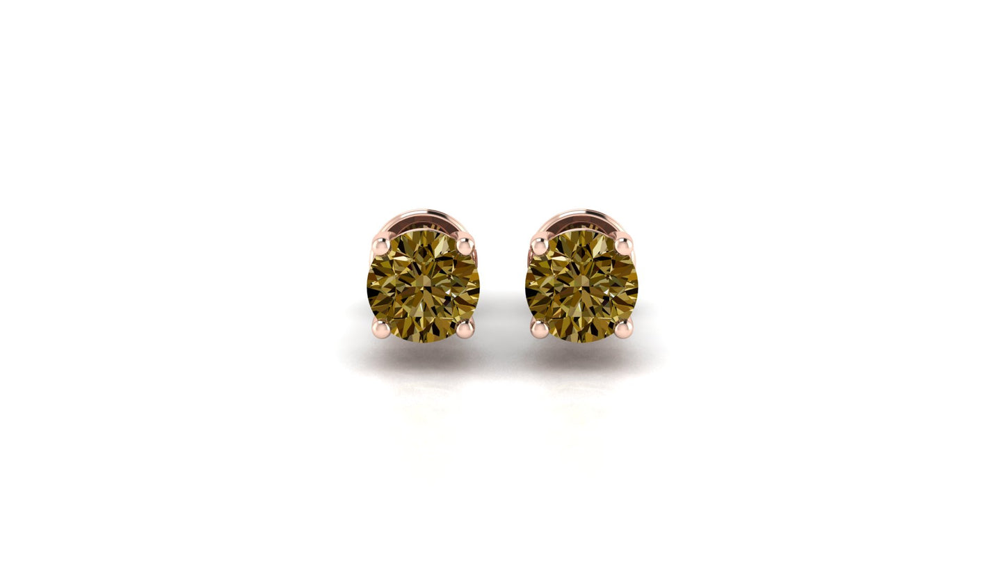 AЇNE Wine Topaz Studs in Rose Gold