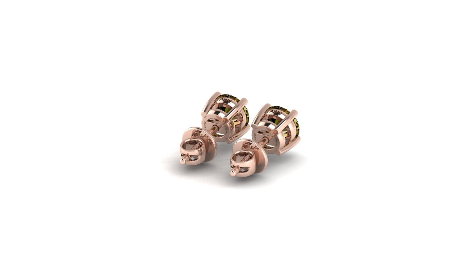 AЇNE Wine Topaz Studs in Rose Gold