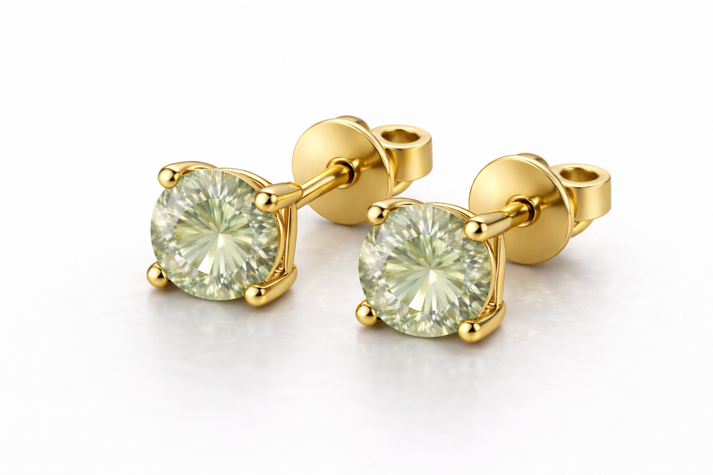 AÏNE Veil Beryl Studs in Yellow Gold