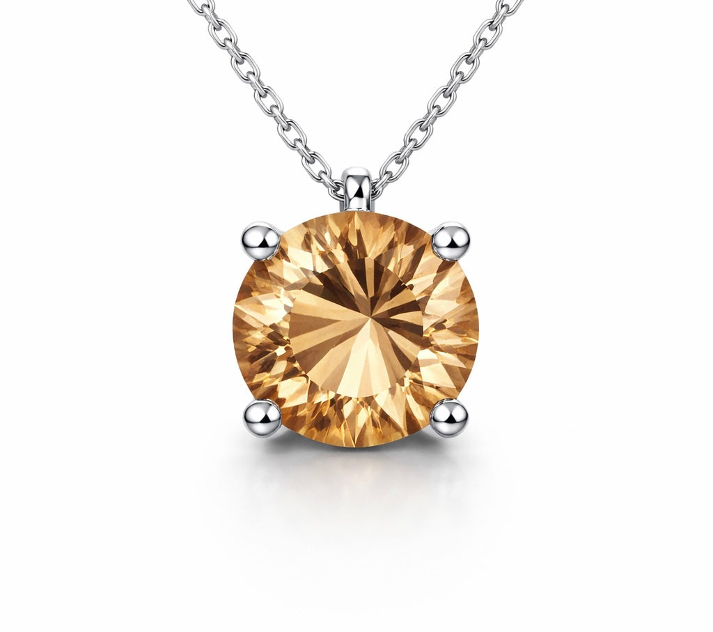 AÏNE Wine Topaz Pendant White Gold