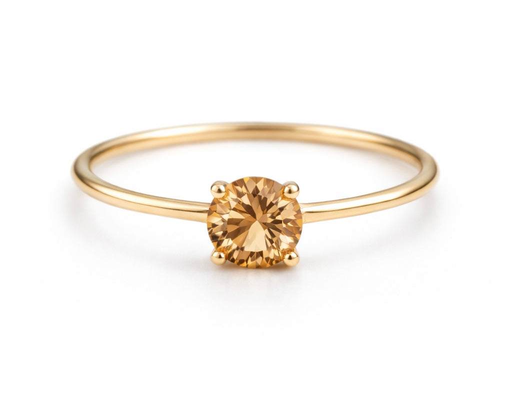 AÏNE Wine Topaz Ring in Yellow Gold