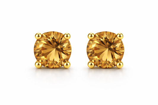 AЇNE Wine Topaz Studs in Yellow Gold