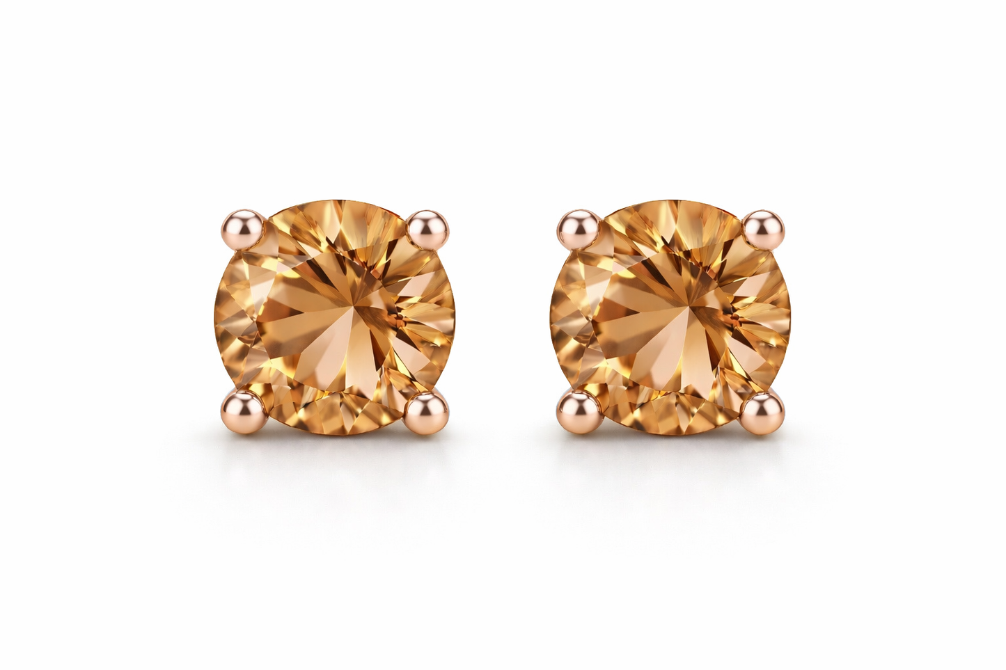 AЇNE Wine Topaz Studs in Rose Gold