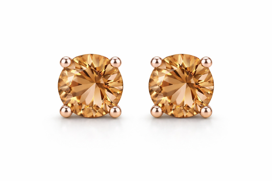 AЇNE Wine Topaz Studs in Rose Gold