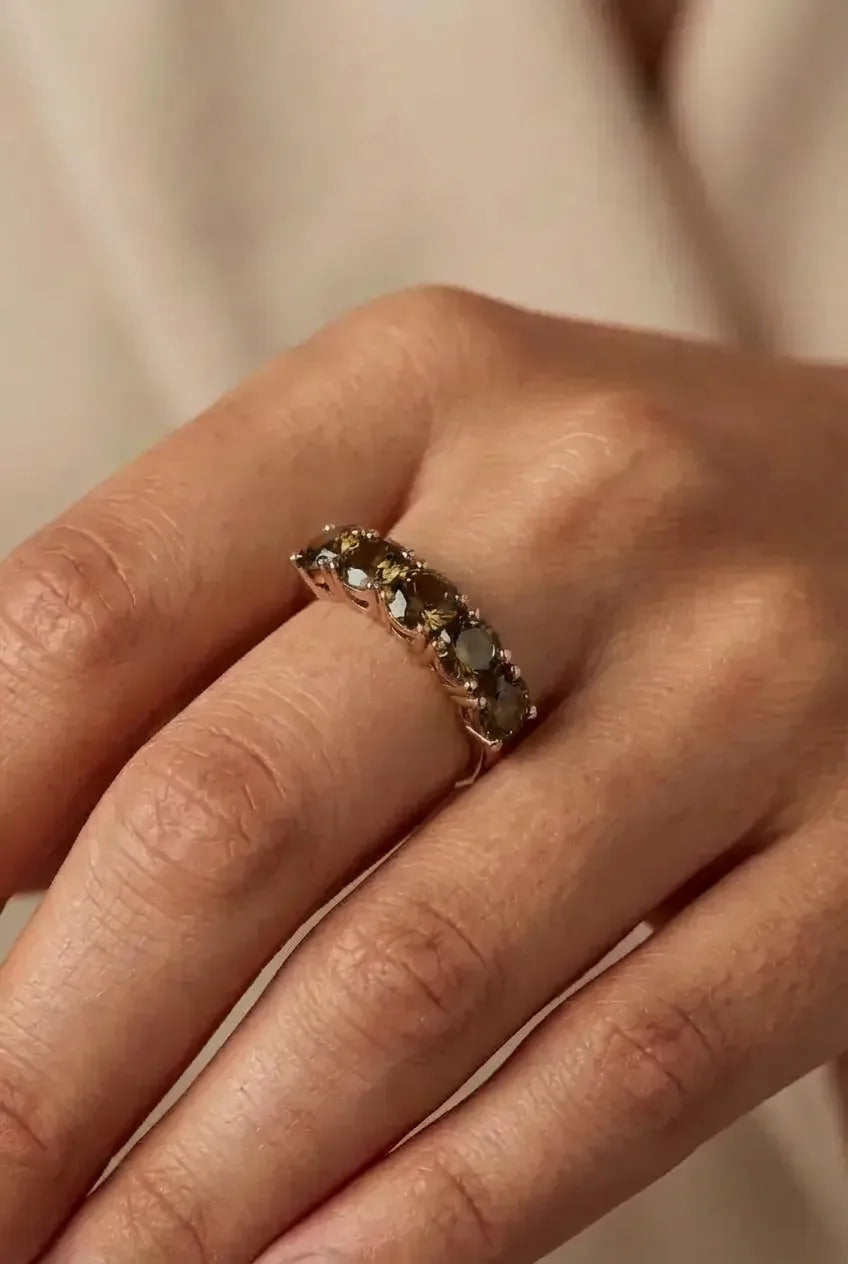 AÏNE Amber Wine Topaz Ring Rose Gold