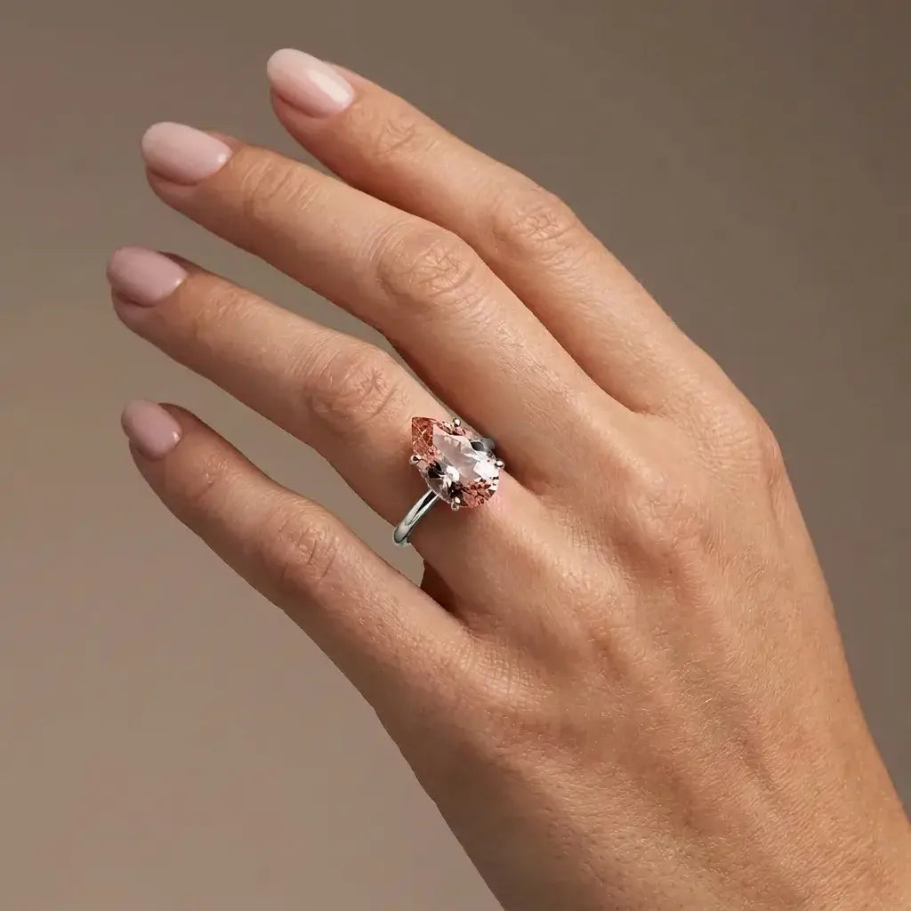 AЇNE Champagne Topaz Ring in White Gold